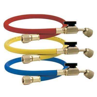 CPS Set of 3 Charging Hoses 180cm 1/4'' Ball Valves HP6E