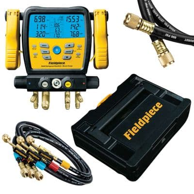 Fieldpiece 4 Port Digital Refrigerant Manifold with Hoses SM482V