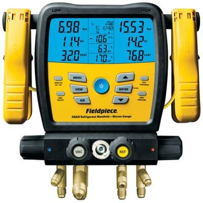 Fieldpiece 4-Port SMAN® Refrigerant Manifold and Micron Gauge SM482V