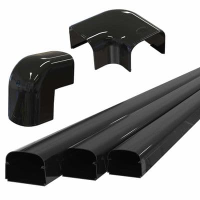 Optima Black Wall Trunking & Fittings