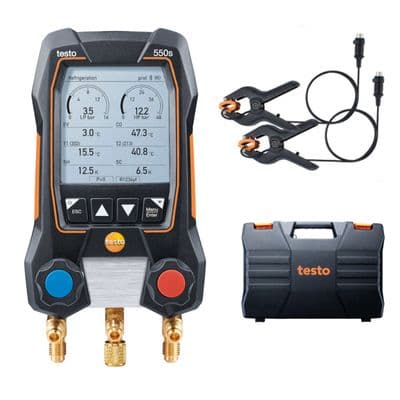 Testo 550s Digital Basic Set 2 Way Refrigeration Manifold 0564 5501 02