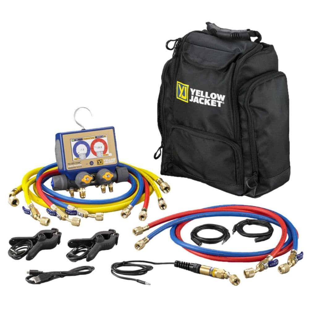 Yellow Jacket P51 870 Titan Digital Manifold Kit with 6 hoses
