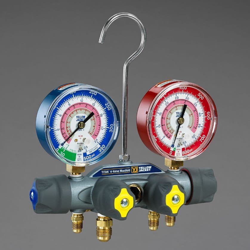 Yellow Jacket TITAN 4 Valve R410A R32 Manifold