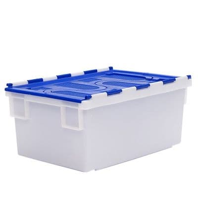Attached-Lid Container Ref: PMN718 Colour: Natural/Blue Lid