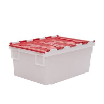 Attached-Lid Container Ref: PMN718 Colour: Natural/Red Lid