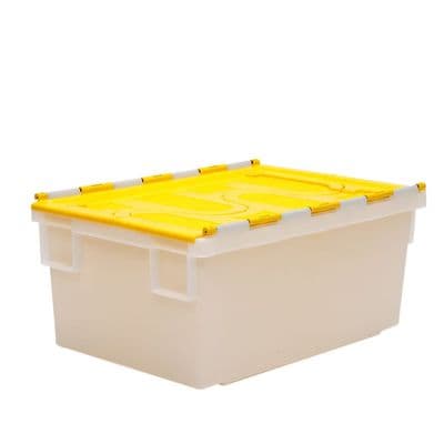 Attached-Lid Container Ref: PMN718 Colour: Natural/Yellow Lid