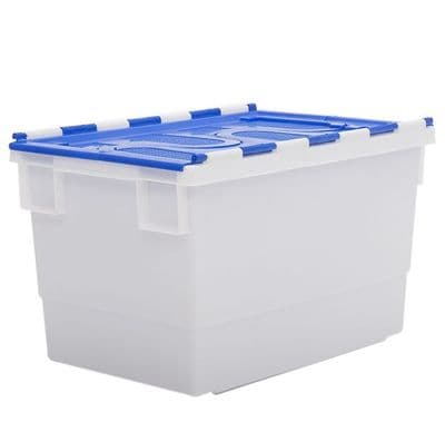 Attached-Lid Container Ref: PMN719 Colour: Natural/Blue