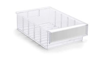 Clear Shelf Tray 3020-1  Ext Dims: 300 x 186 x 82 mm  Pack size: 15