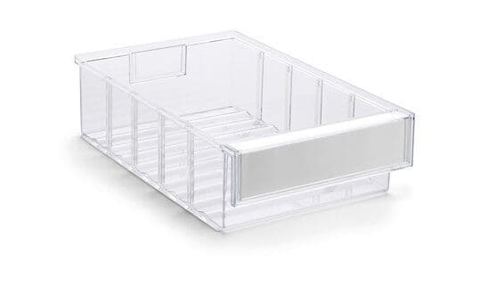 Clear Shelf Tray 3020-1  Ext Dims: 300 x 186 x 82 mm  Pack size: 15