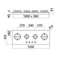 Barazza 1PMD104 110cm Gas Hob