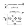Barazza 1PMDM95 90cm Gas Hob
