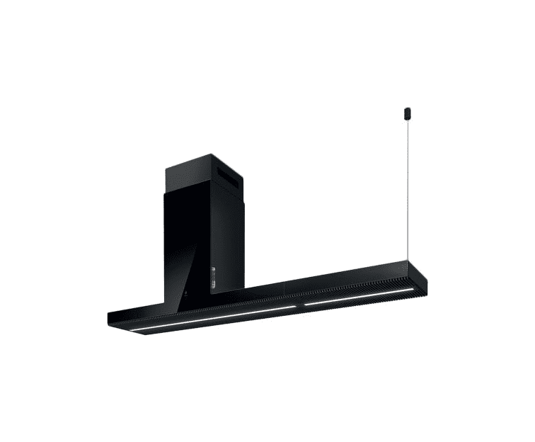 Elica Black Haiku 180Cm Island Extractor Hood In 160Cm To 189Cm