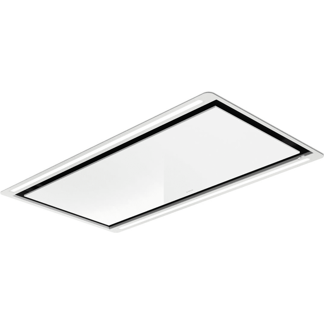Elica White Hilight Gls H16 100Cm Ceiling Extractor Hood In Glass 90Cm To 119Cm