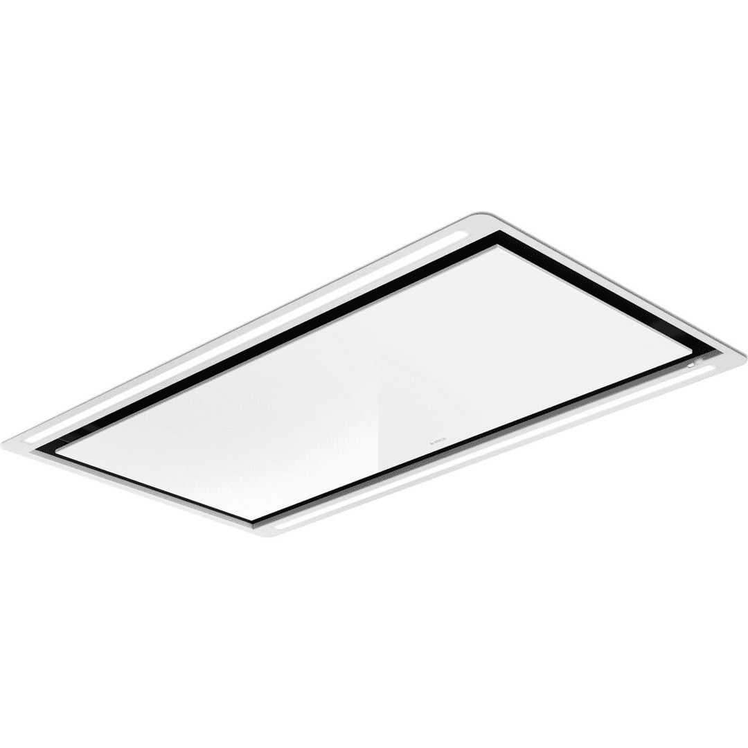 Elica White Hilight Gls H30 100Cm Ceiling Extractor Hood In Glass 90Cm To 119Cm