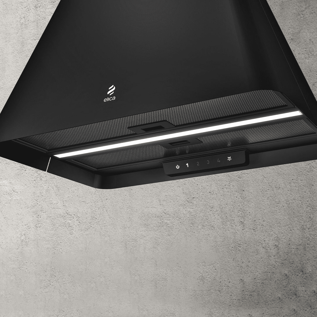Elica Ikona Light RC 60cm Island Extractor Hood in Black