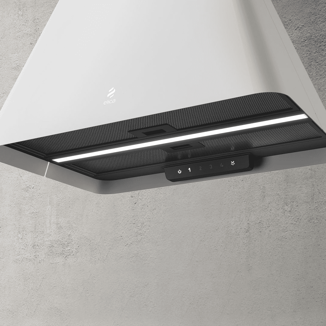 Elica Light/White Ikona Rc 60Cm Island Extractor Hood In 60Cm To 89Cm