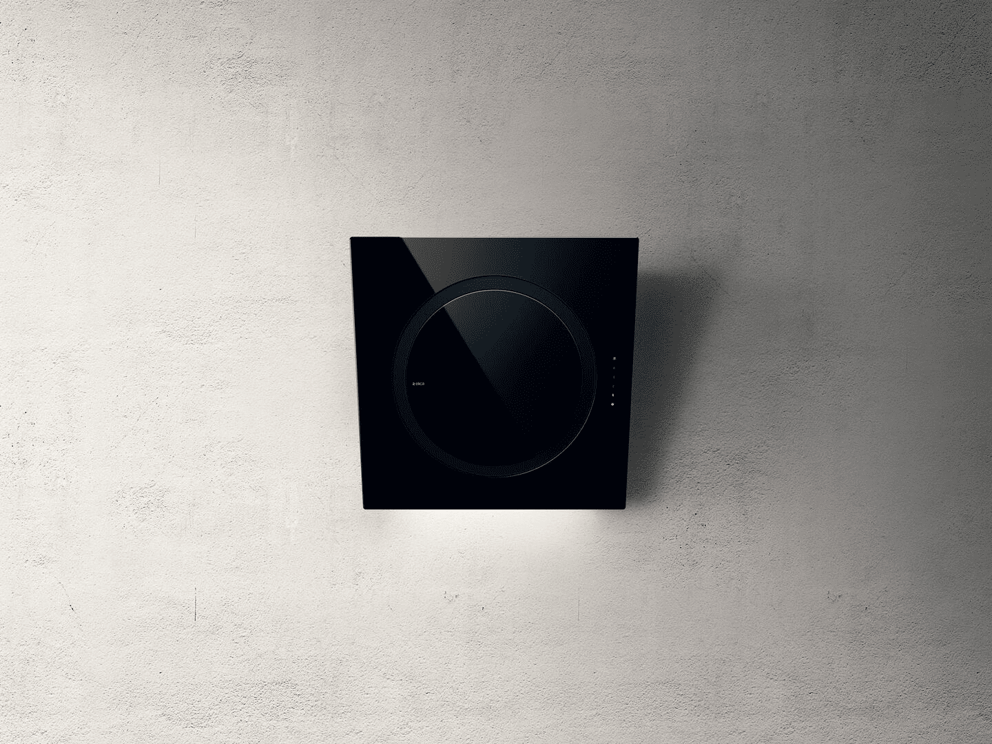 Elica Black Io Air 75Cm Wall Extractor Hood In Glass 60Cm To 89Cm