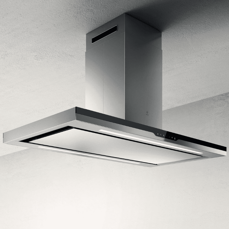 Elica Black/White Meteorite 120Cm Island Extractor Hood 120Cm To 159Cm