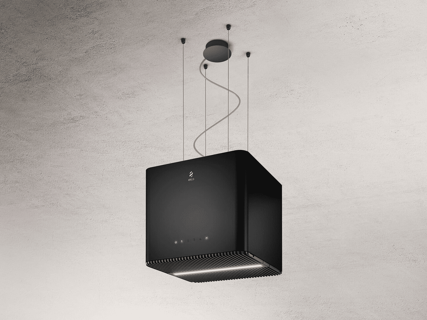 Elica Black Pix Rc 42Cm Island Extractor Hood In 40Cm To 59Cm