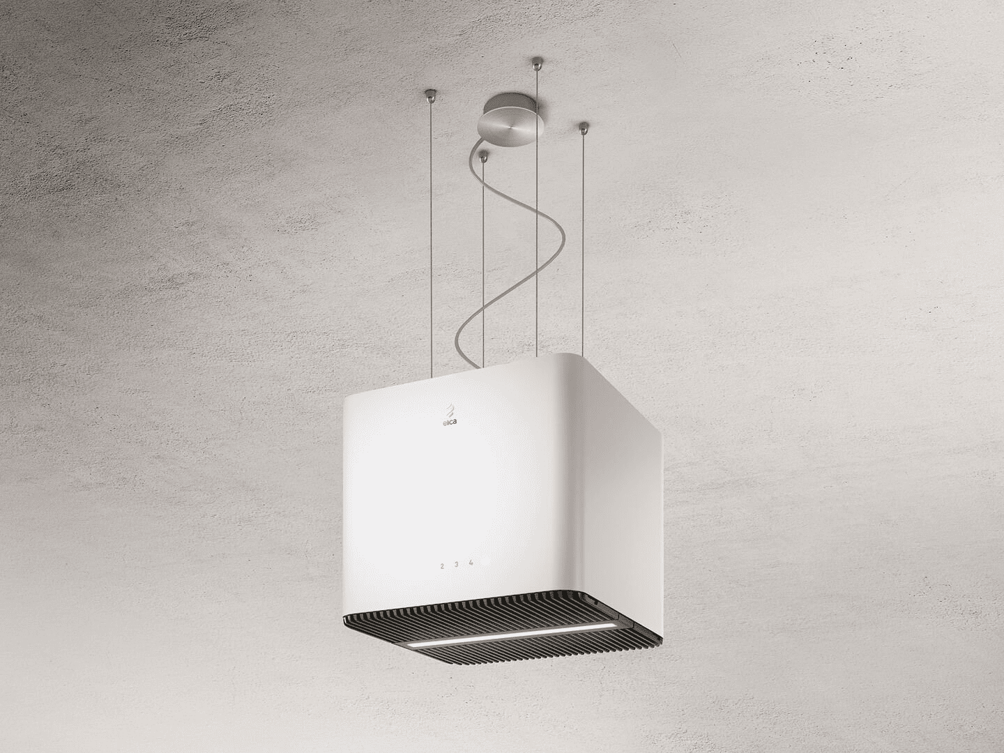 Elica White Pix Rc 42Cm Island Extractor Hood In 40Cm To 59Cm