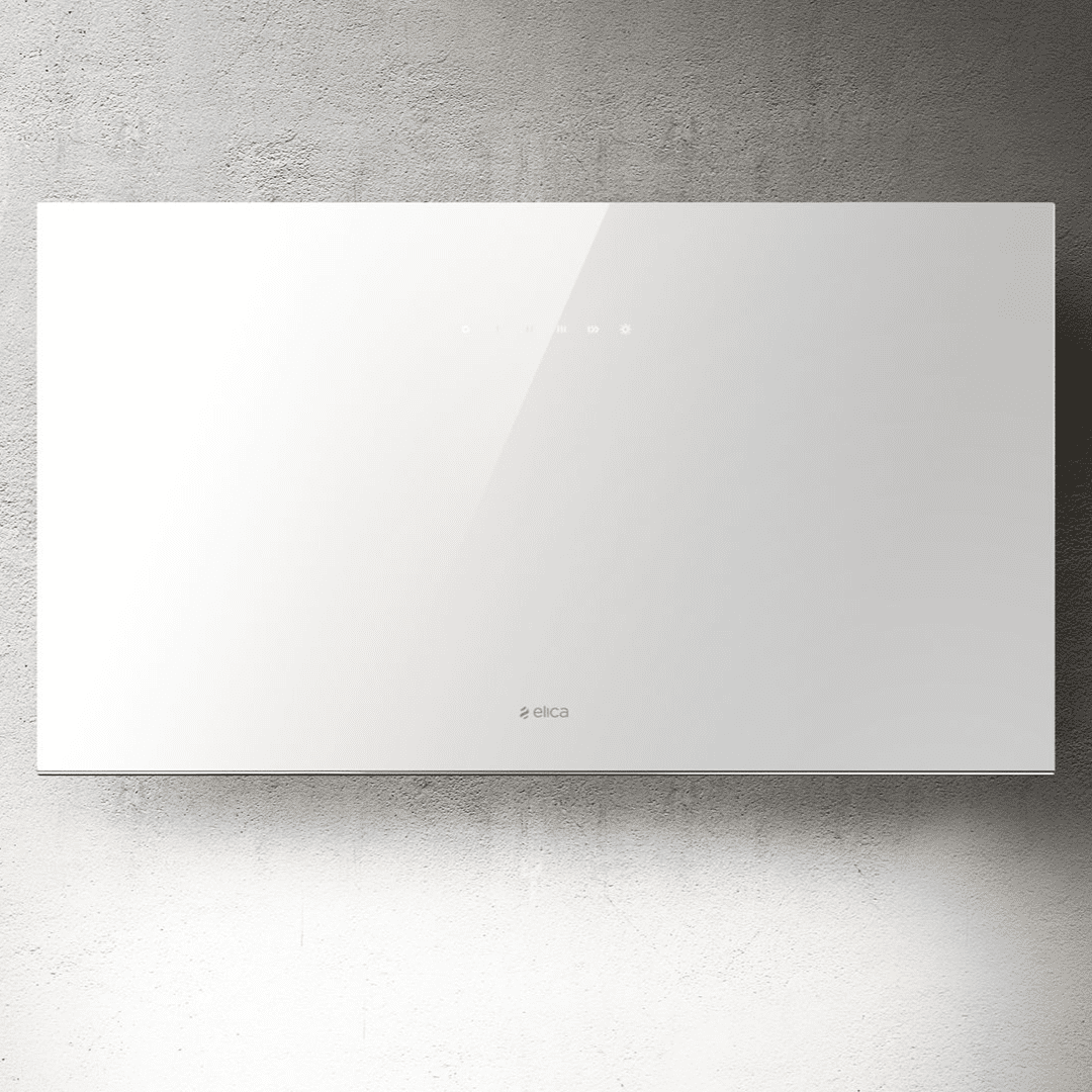 Elica White Plat 80Cm Built In Wall Extractor Hood In Glass 60Cm To 89Cm