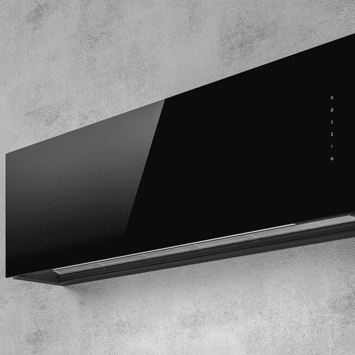 Elica Rules 120cm Built In Extractor Hood in Black Glass