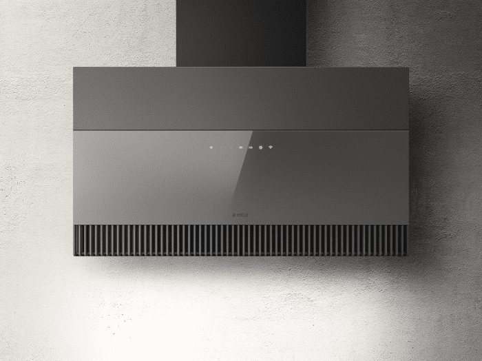 Elica Super Plat 80cm Built In Wall Extractor Hood in Grey Glass