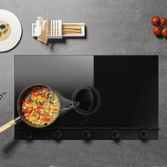 Elica Unplugged 90cm DO Vented Induction Hob in Black Steel