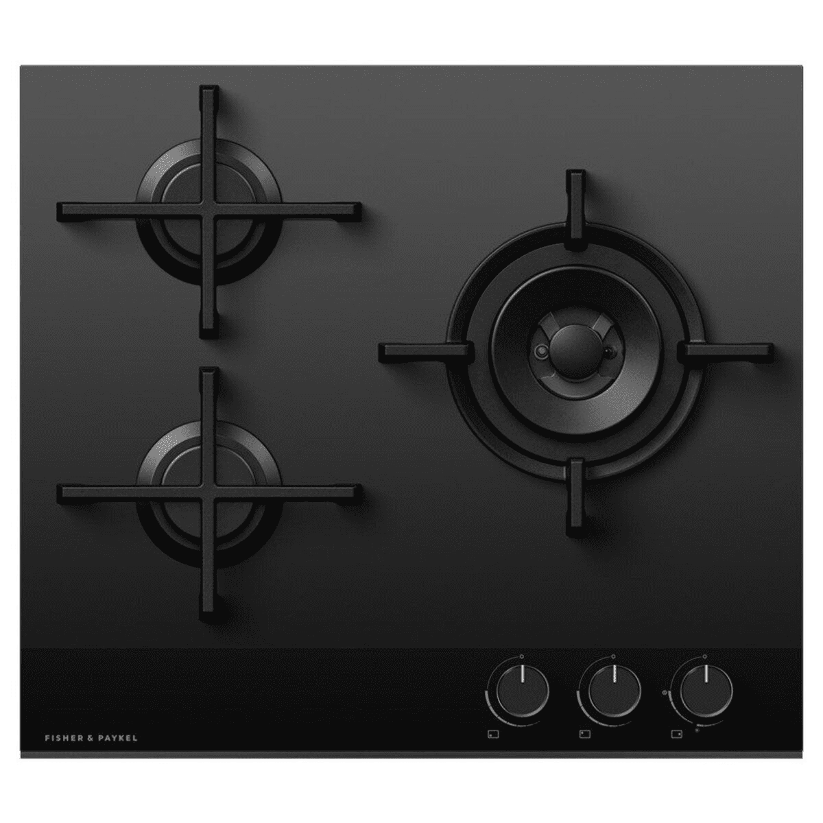Fisher & Paykel Black Cg603dlpgb4 60Cm Gas Hob 60Cm To 89Cm