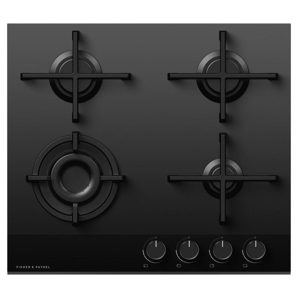 Fisher & Paykel Black Cg604dnggb4 60Cm 4 Burner Gas Hob 60Cm To 89Cm