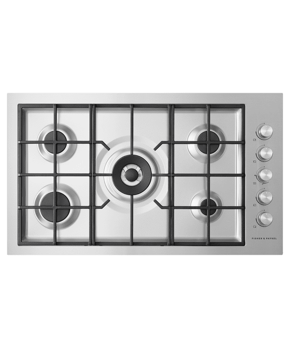 Fisher & Paykel Red/White Cg905dwngfcx3 90Cm 5 Burner Gas Hob 90Cm To 119Cm