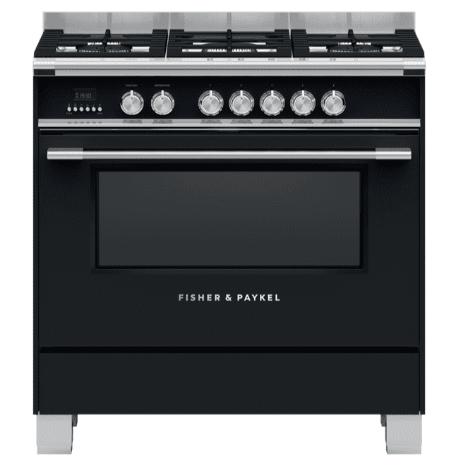 Fisher & Paykel Black Or90scg4b1 90Cm Freestanding Range Cooker 90Cm To 119Cm