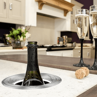 Kaelo Brushed Steel Open Bottle Host