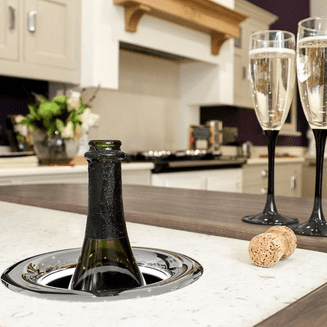 Kaelo Polished Steel Open Bottle Host