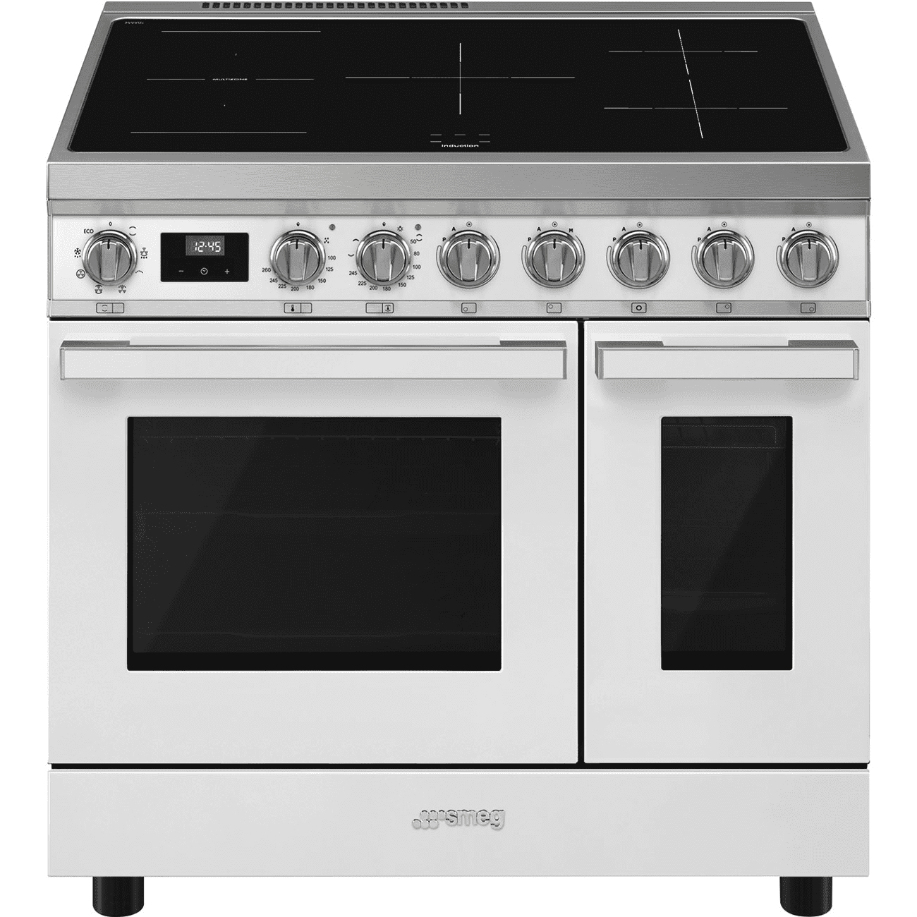 Smeg White Cpf92imwh 90Cm Range Cooker With Induction Top 90Cm To 119Cm