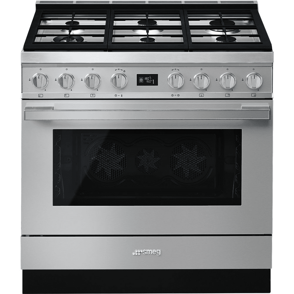 Smeg Cpf9gpx Portofino 90Cm Range Cooker With Gas Top 90Cm To 119Cm