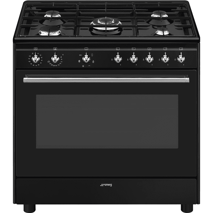 Smeg CX91GMBL 90cm Freestanding Range Cooker with Gas Top