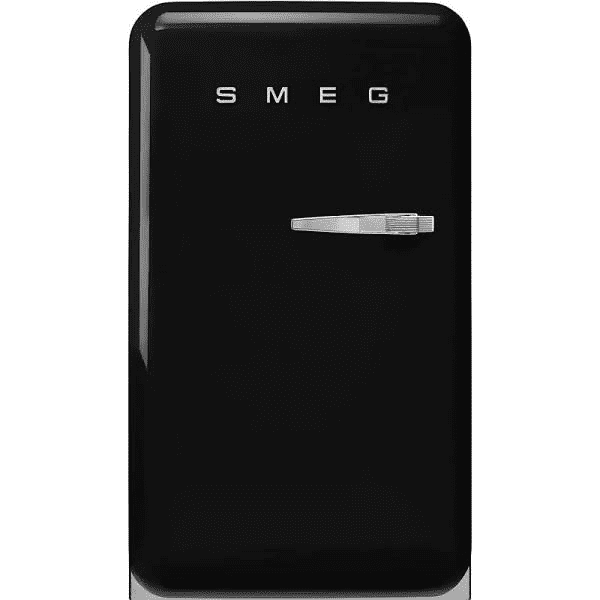 Smeg Black Fab10lbl5 55Cm Left Hand Hinge Fridge With Icebox 90Cm To 119Cm
