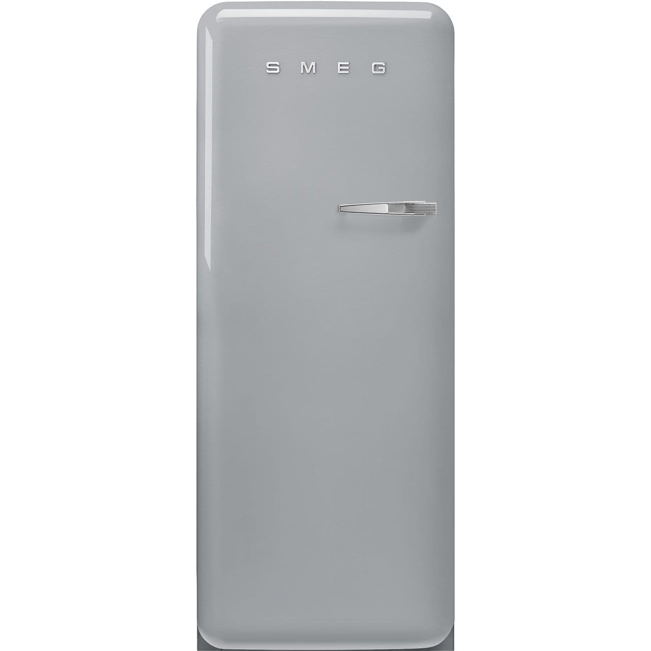 Smeg Silver Fab28lsv5 50'S Style Freestanding Fridge Left Hinge 120Cm To 159Cm