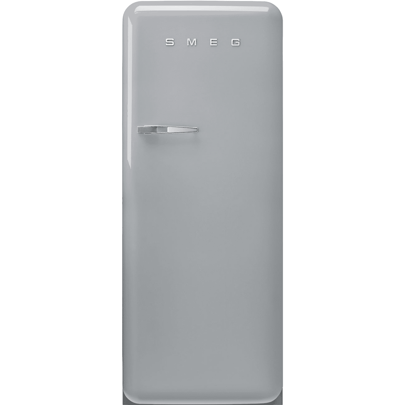 Smeg Silver Fab28rsv5 50'S Style Freestanding Fridge Right Hinge 120Cm To 159Cm