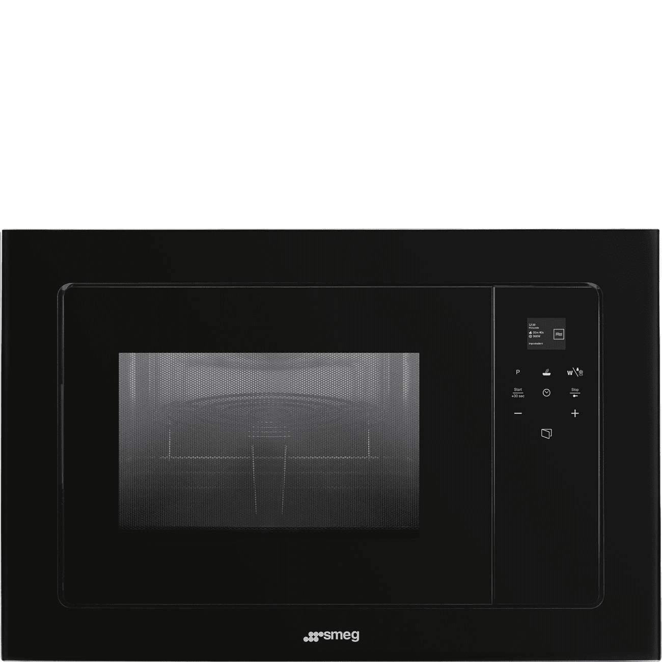 Black Smeg Fmi120n2 Linea Built In Microwave With Grill 39Cm