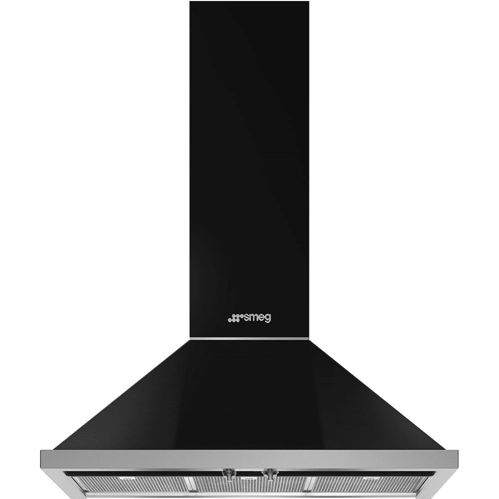 Smeg Black Kpf9bl 90Cm Chimney Wall Hood 90Cm To 119Cm