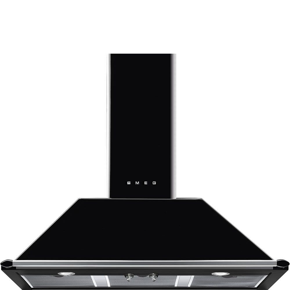 Smeg Black Kt100ble 100Cm Chimney Wall Hood 90Cm To 119Cm