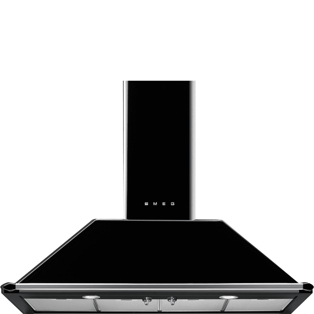 Smeg Black Kt110ble 110Cm Chimney Wall Hood 90Cm To 119Cm