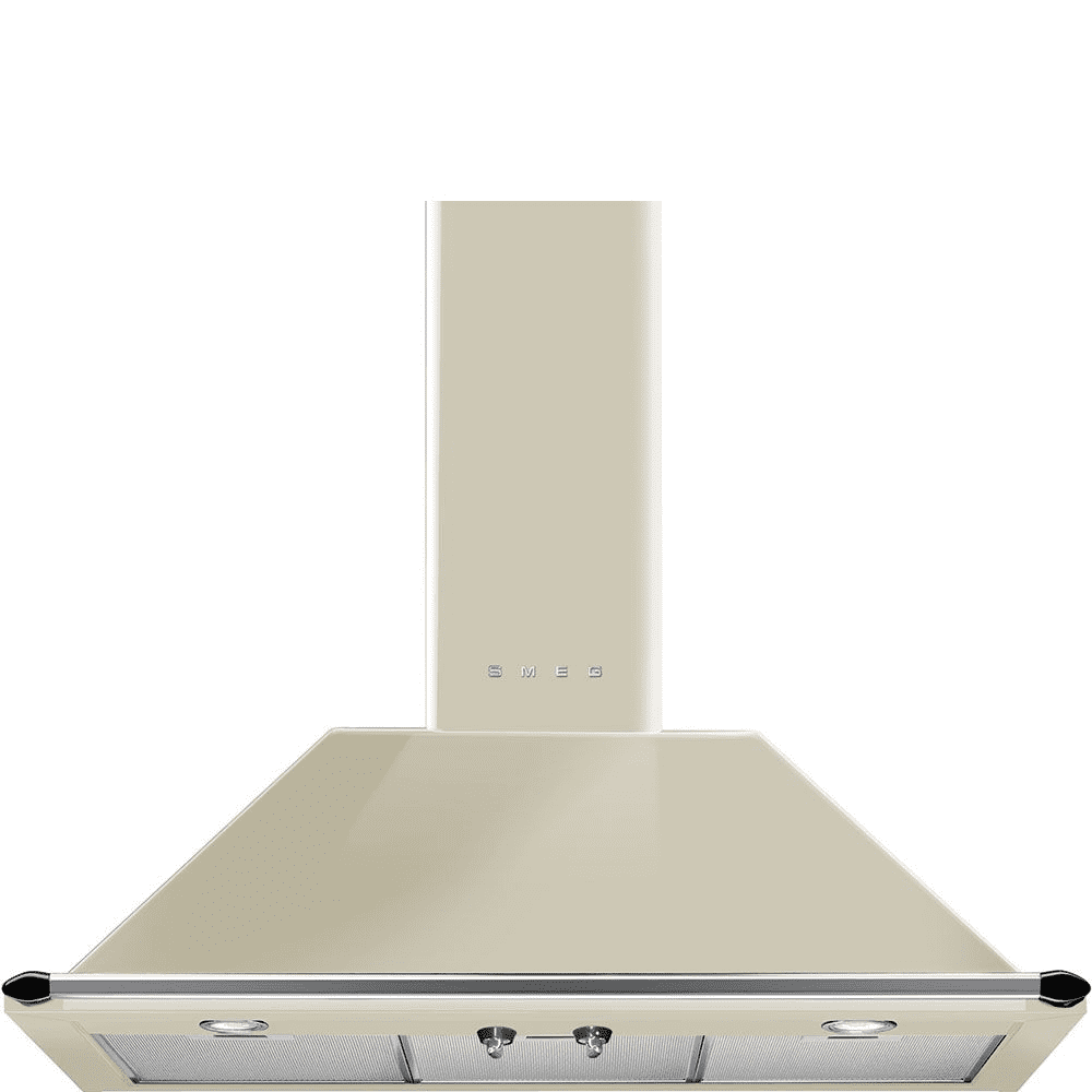 Smeg Cream Kt90pe 90Cm Chimney Wall Hood 90Cm To 119Cm