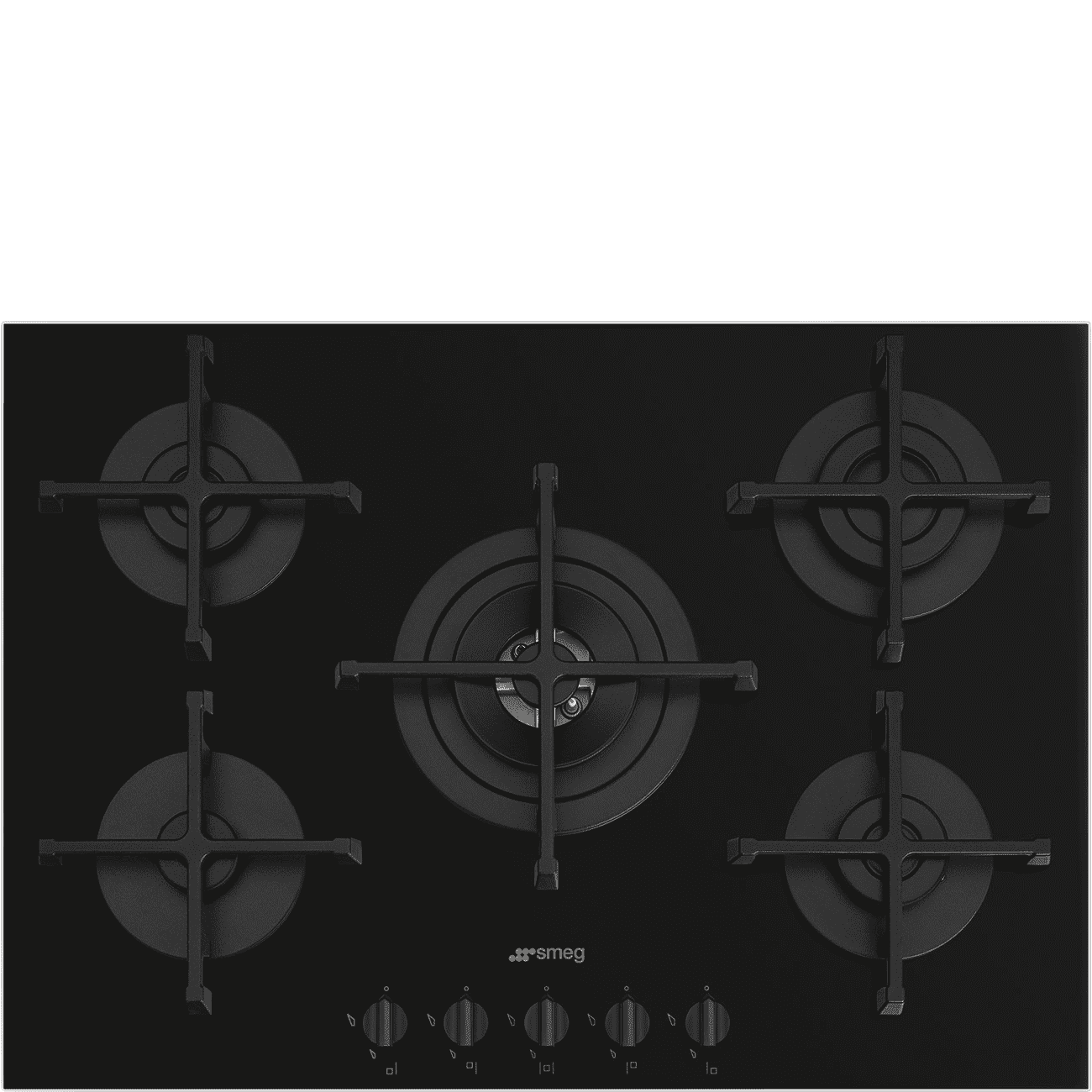 Smeg Black Pv275b 75Cm Gas Hob 60Cm To 89Cm
