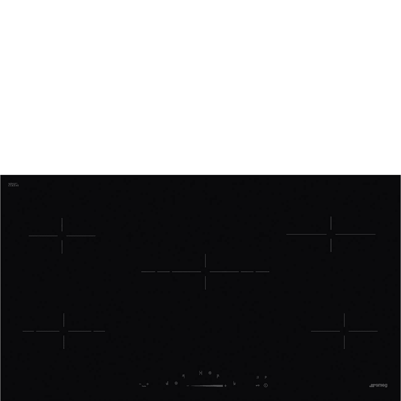 Smeg Black Se495etd 90Cm Ceramic Hob 90Cm To 119Cm