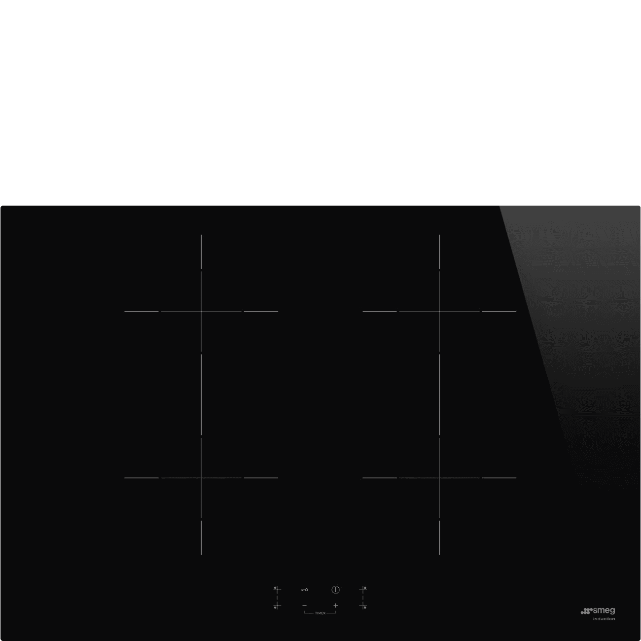 Smeg Black Sib2741d 4 Zone 75Cm Induction Hob 60Cm To 89Cm