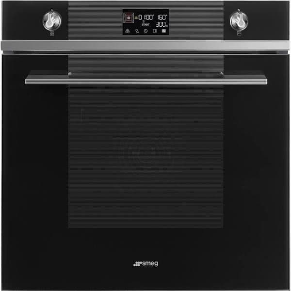 Black/Cream Smeg So6102m2n - Built In Single Oven With Microwave 60Cm