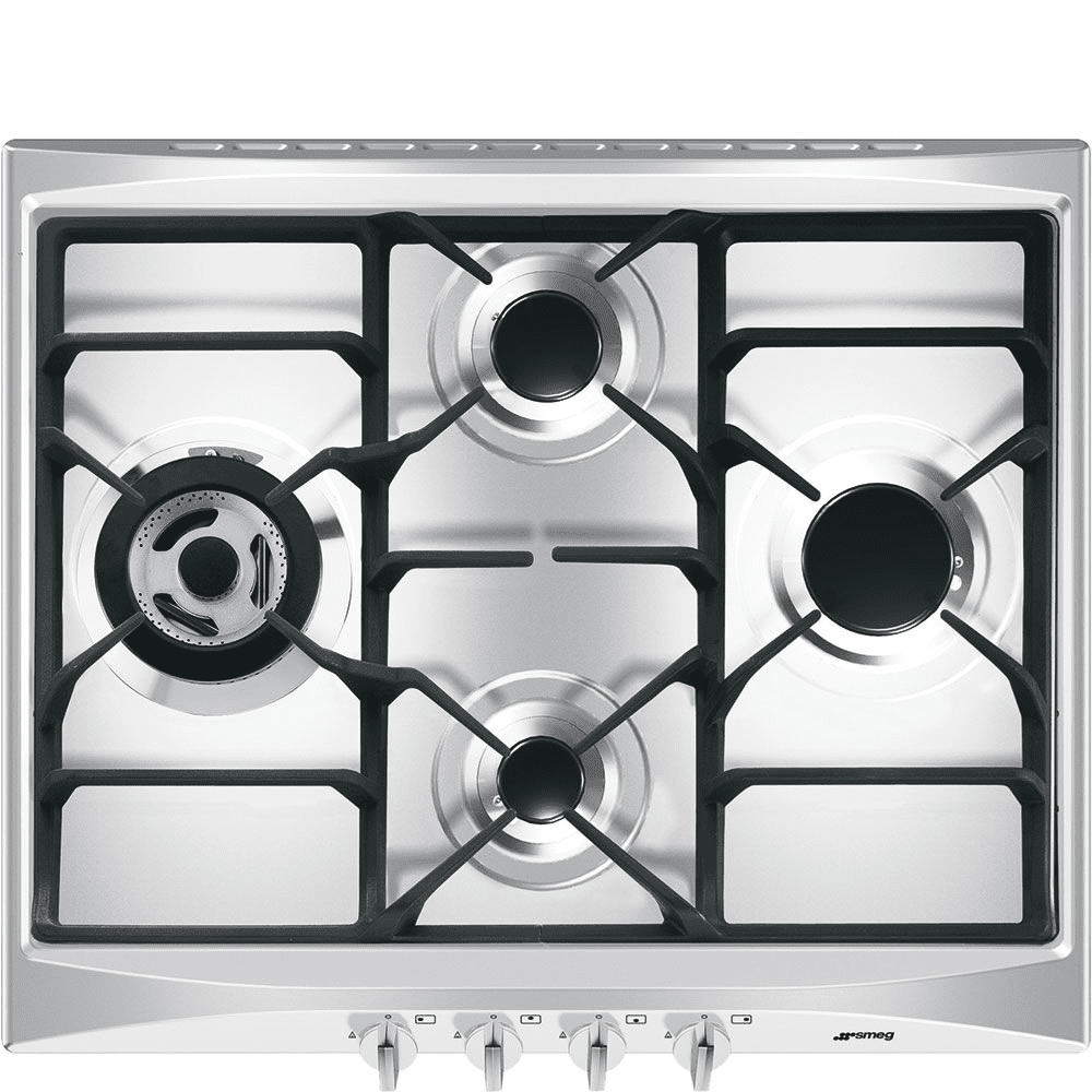 Smeg Silver Sr264xgh2 4 Burner 60Cm Gas Hob 60Cm To 89Cm